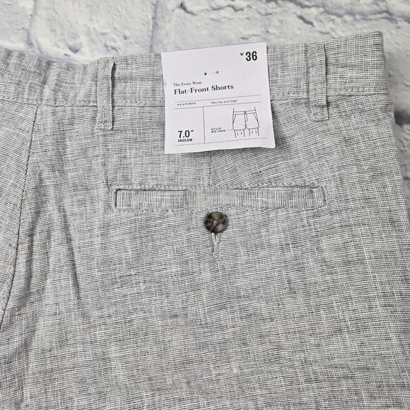 NWT Goodfellow Men's Linen Blend Shorts Gray Flat Front Every Wear Preppy sz 36 - Picture 6 of 12